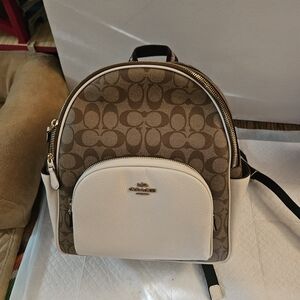 Coach Brown and Cream Backpack